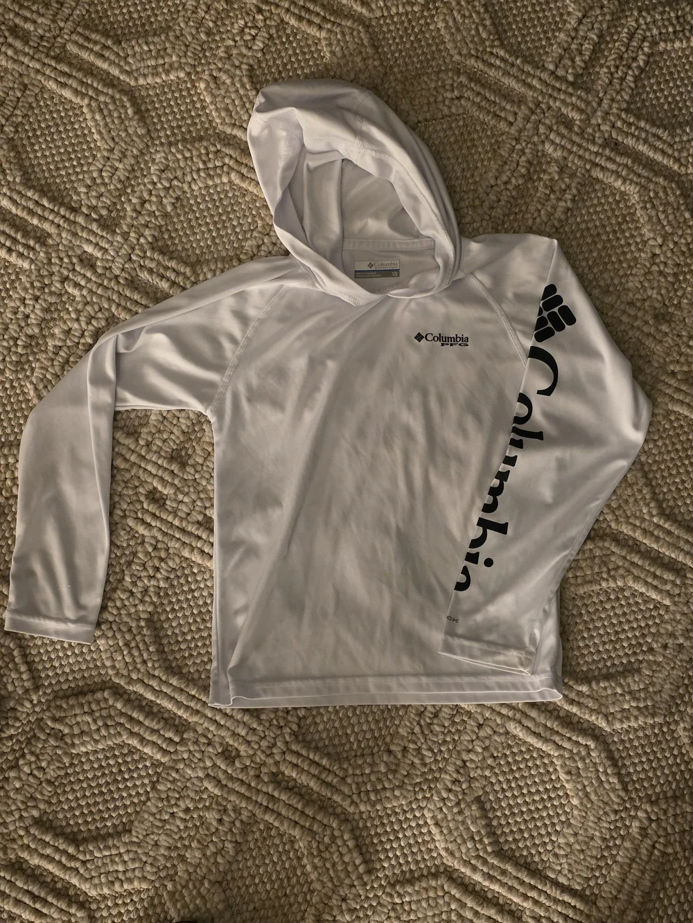 Columbia Kids' White UPF Hoodie Swim Shirt
